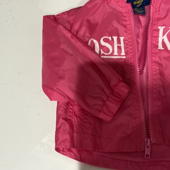 Pink windbreaker / raincoat OshKosh B'Gosh 100% nylon 12 month - Picture 6 of 13